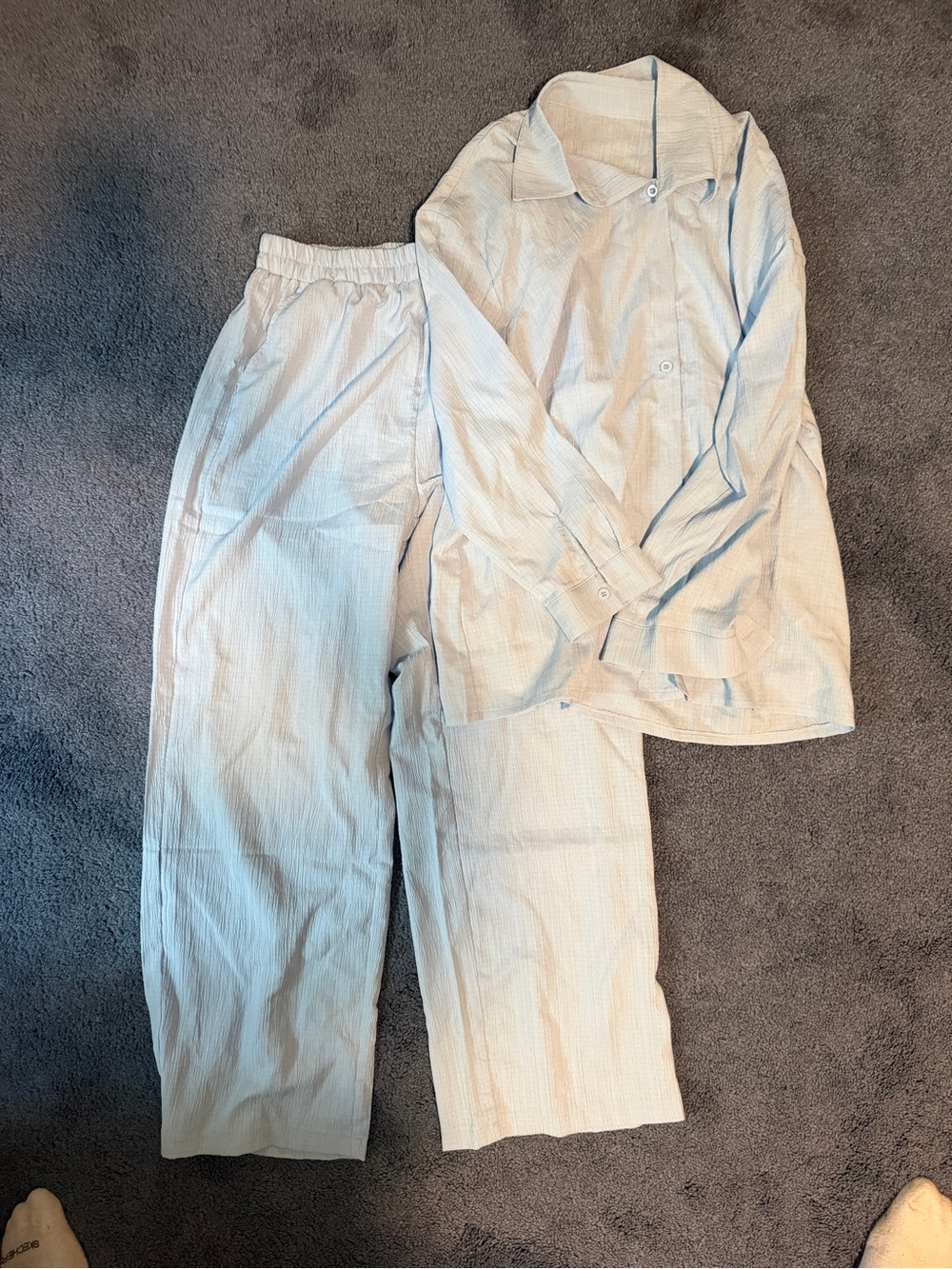 Linen set- Light Blue women’s Lounge Pants - Relaxed Comfort